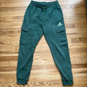 Adidas Green Joggers with Relaxed Fit and Tapered Legs